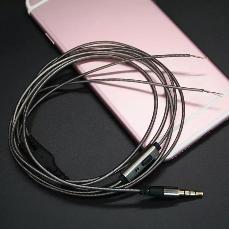 

With Mic DIY Earphone Cable High Quality Replacement Cable Wire For Repair Upgrade Headphones Earphone With Mic