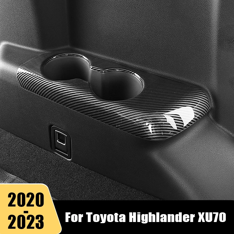 

For Toyota Highlander Kluger XU70 2020 2021 2022 2023 ABS Car Inner Side Door Handle Water Cup Frame Cover Sticker Accessories