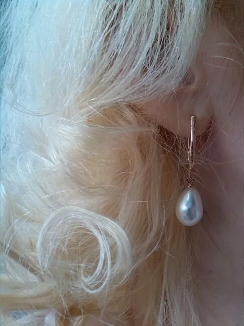 Gold Color U Circle Hoop Teardrop White Faux Pearl Drop Dangle Earrings For Women Pendientes Aros Korean Party Jewelry Bijoux | Украшения и