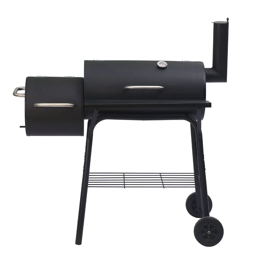 

Portable BBQ Charcoal Grill with Offset Smoker