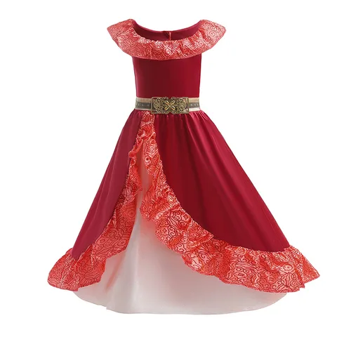 Новинка 2024, платье принцессы Елены авалор, Платье Принцессы Диснея для девочек, детская красная одежда, детское платье на Хэллоуин и день рождения