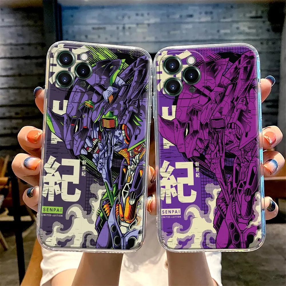 

Neon Genesis Evangelion Phone Case For iPhone 11 12 13 Pro Max XR XS X 8 7 SE 2020 6 Plus 6s Cute Clear Soft TPU Cover EVA Anime