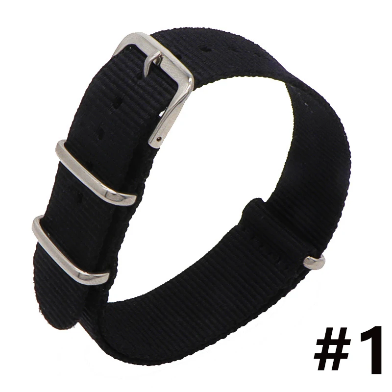 18mm 20mm 22mm Army Sports Nato Strap Fabric Nylon Watchband Buckle Belt for 007 James Bond Watch Bands Colorful Rainbow