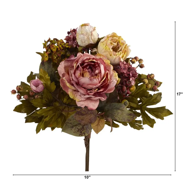 

Elegant and Exquisite Set of 2 Pink Peony Artificial Flower Bouquets Perfect for Home Decoration and Wedding Ceremony Decor.