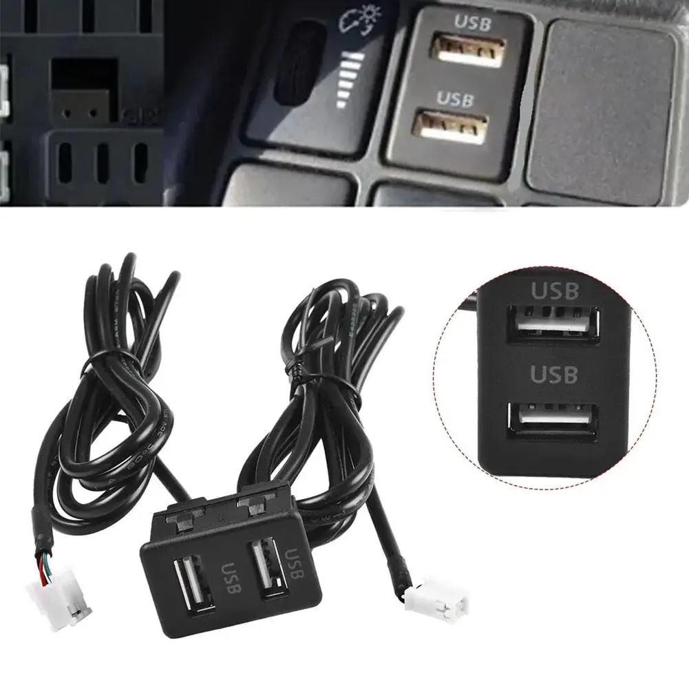Фото Автомобильная приборная панель, двухпортовый USB-кабель для модификации, 120 см, автомобильная приборная панель, два USB-порта, панель, автомобильный лодка, GPS, 4IN, 6-контактный кабель-адаптер №4