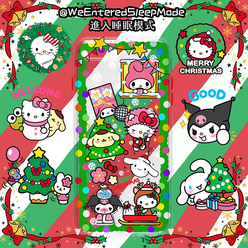 

Милый Рождественский чехол Hello Kitty для IPhone 14 11 12 7 8P X XR XS MAX 11 12pro 13 pro max 13 promax 2022, мягкий чехол для телефона