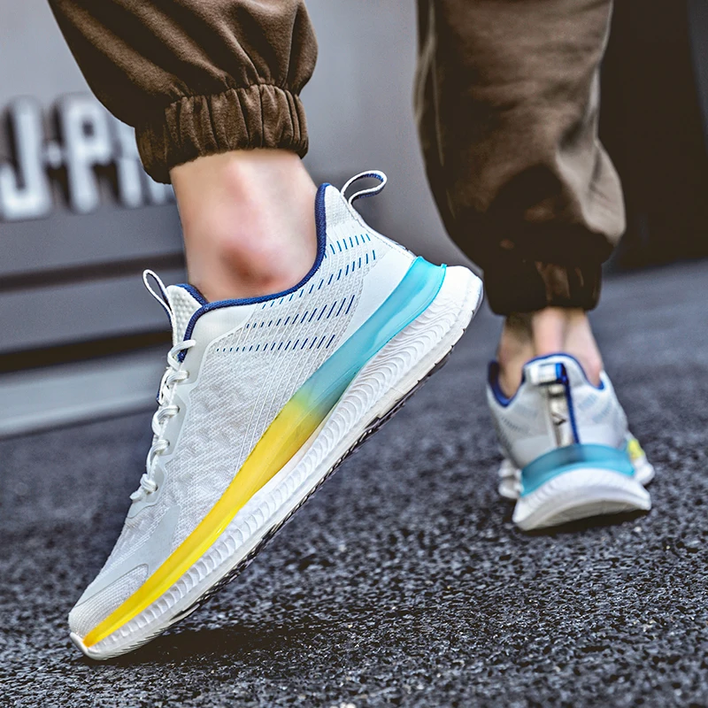 Men Lightweight Road Running Shoes Casual Shoes men's Mesh Sneakers Lace-Up Female Outdoor Sports Shoes Tennis Shoes