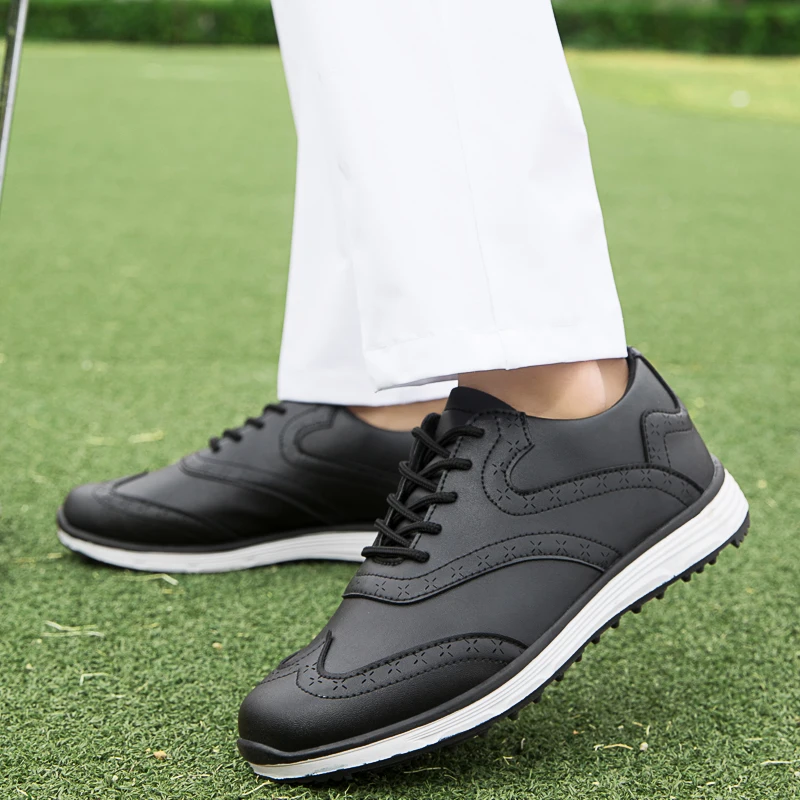 New Men's Golf Shoes Non-Slip Studless Comfort Sneakers Men's Outdoor Workout Golf Sneakers Blue Black Golf Sneakers Size 39-45