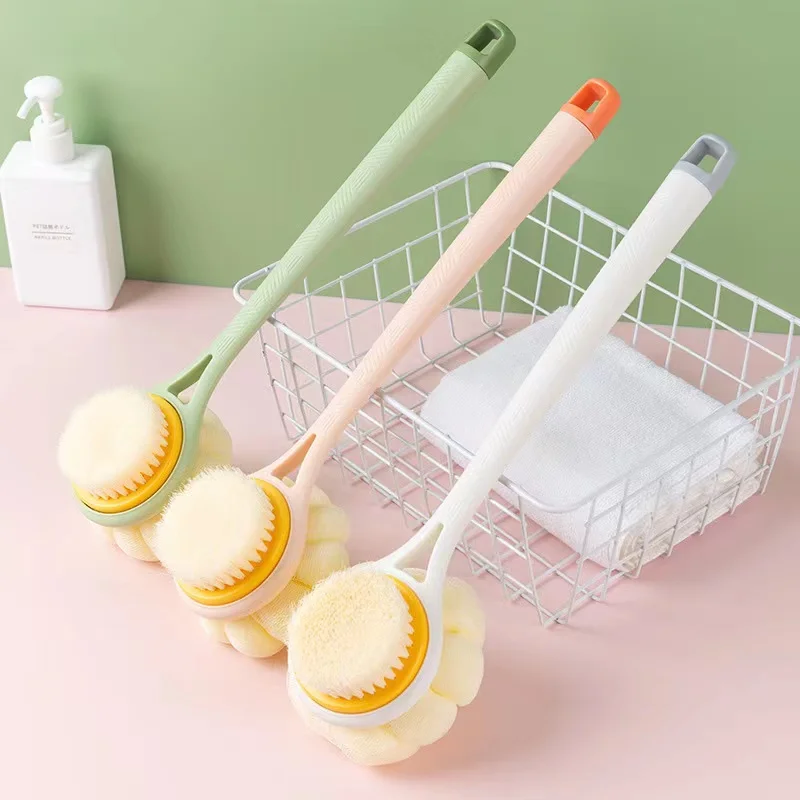 

2 in 1 Bath Brush Long Handle Body Back Exfoliating Scrubber Massage Shower SPA Foam Body Cleaning Bathroom Accessories