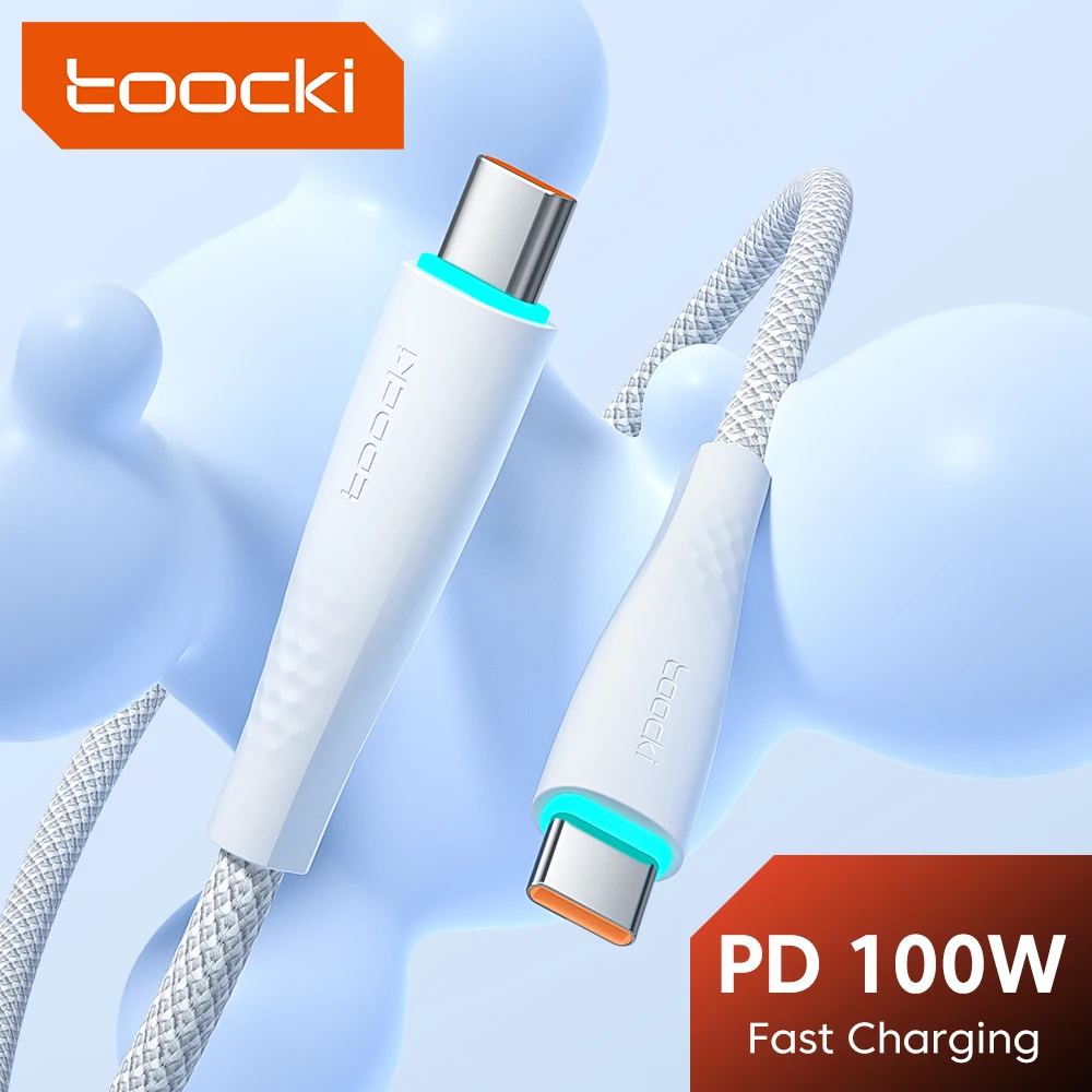 

Кабель зарядный Toocki с разъемами USB Type-C и USB Type-C, 100 Вт, 3 м