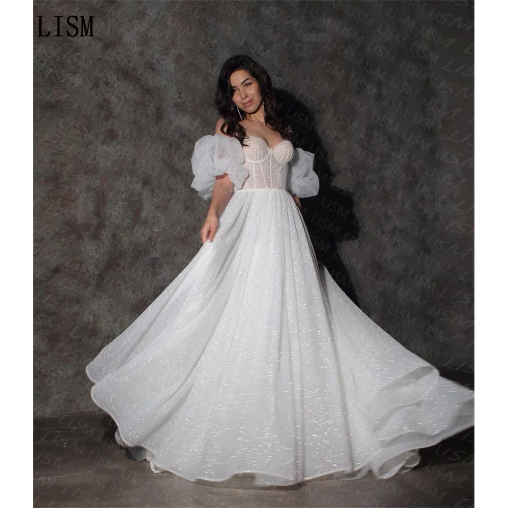 

LISM Sweetheart White Sparking Evening Gown Vestidos De Fiesta Elegantes Para Mujer 2023 Off the Shoulder Elbise Kadın