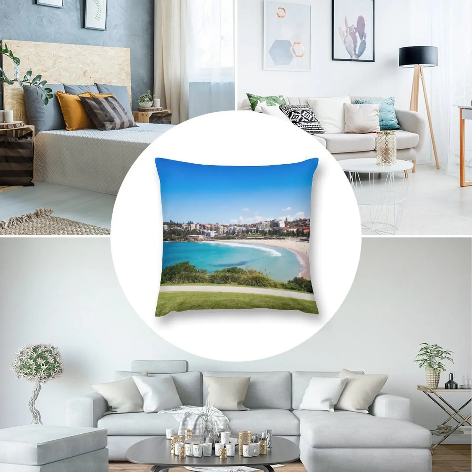 Фото Пляжная подушка Coogee, наволочки для кровати, декоративная наволочка, декор подушки, чехол для дивана, подушка №5