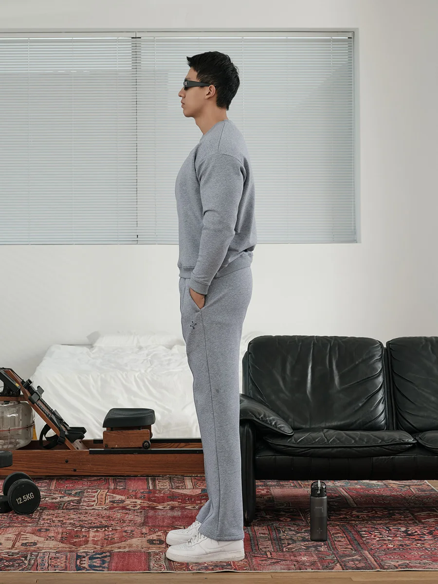 Мужские базовые утепленные повседневные брюки на флисовой подкладке свободные