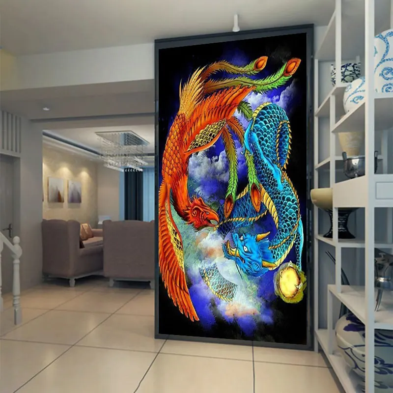 

5D DIY Diamond Painting"Animal dragon and phoenix"diamond Embroidery Full Round Diamond Painting Cross Stitc