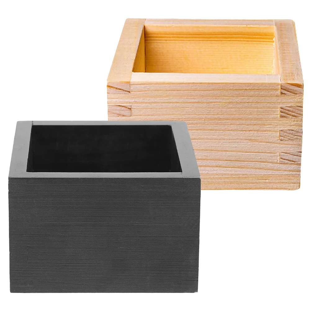 

2 pcs Sushi Wooden Boxes Sake Cup Boxes Japanese Wooden Box Japanese Square Box