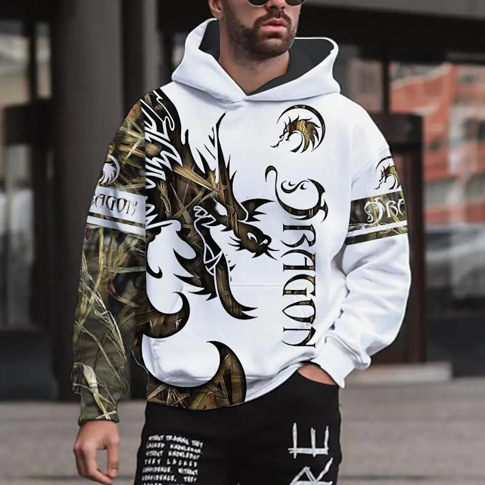 

Spring and autumn fashion men's 3D sweater personality cool animal print hoodie street trend classic all-match daily hoodie