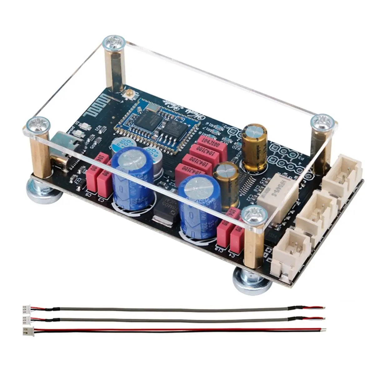 Плата декодирования LPHAO DC 8-32V Bluetooth 5.1 без потерь, Type-C AUX APTX LDAC, встроенный декодер с антенной и акриловым корпусом QCC5125 (art.: 3920dba9fffc4) - 3920dba9fffc4