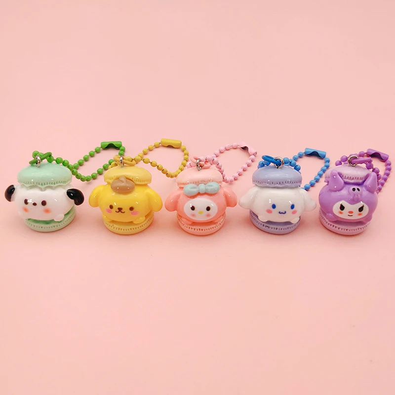 

Sanrio Keychain Cinnamoroll My Melody Kuromi Girls Cartoon Colorful Bell Pendant Pompompurin Pochacco Kawaii Keychain Girl Gifts