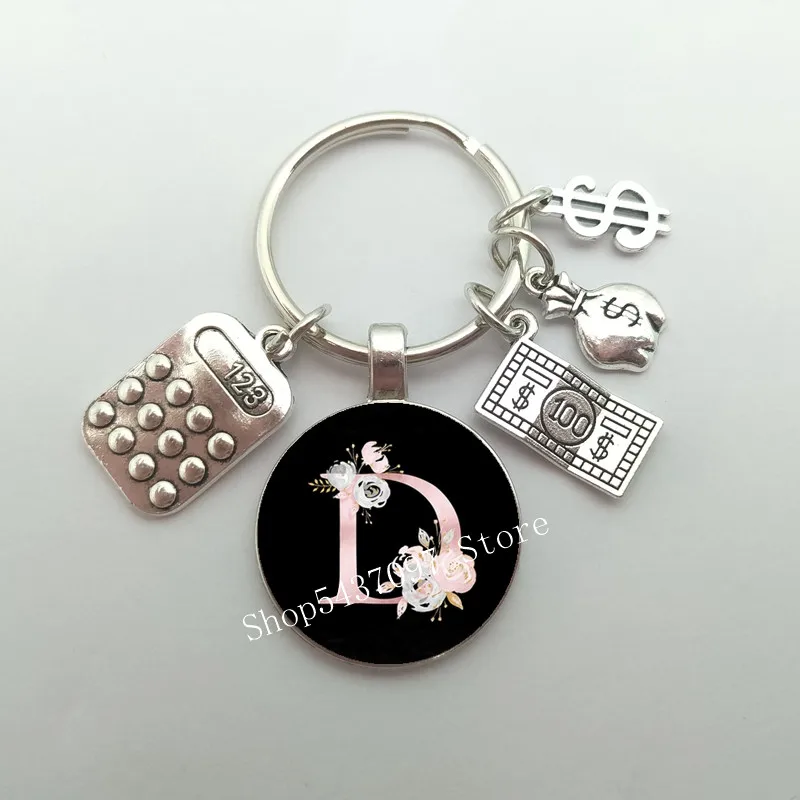 Женская модель брелок с надписью стеклянный для ключей кошелек изображением