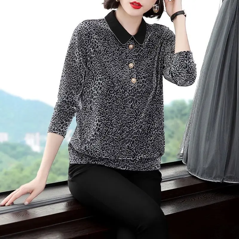 

Blouse female autumn top women's foreign qi 2021 autumn new large size women's fashion bottom shirt outside wearing shirts