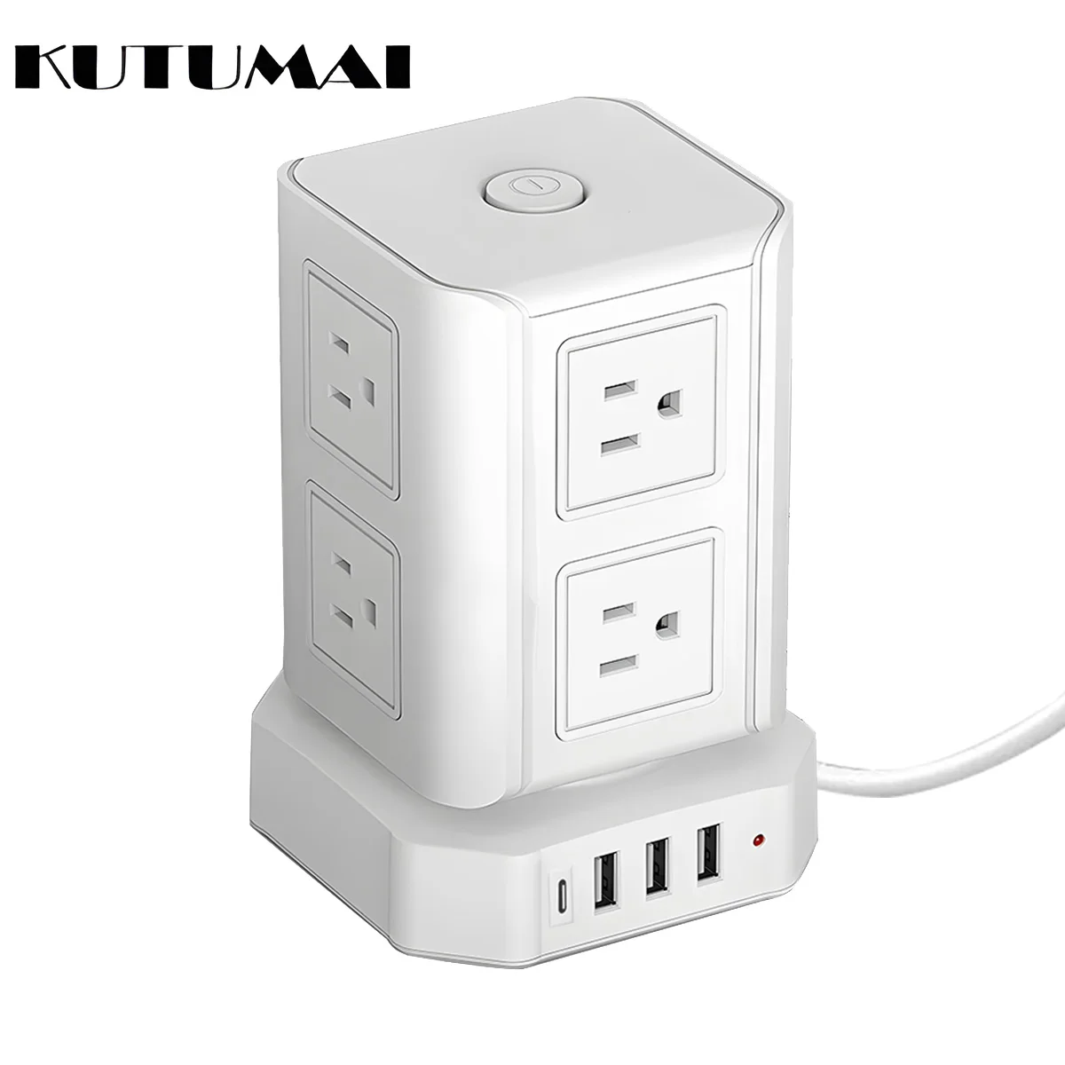 Удлинитель вертикальный 8 розеток 4 порта USB зарядка несколько электрических