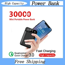 30000mAh Mini Outdoor Travel Power Bank Phone Charging Protable Emergency Poverbank External Battery for Samsung Xiaomi IPhone13