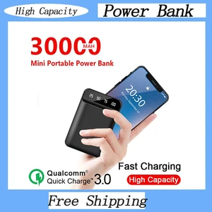 30000mah mini outdoor travel power bank phone charging protable emergency poverbank external battery for samsung xiaomi iphone13 free global shipping