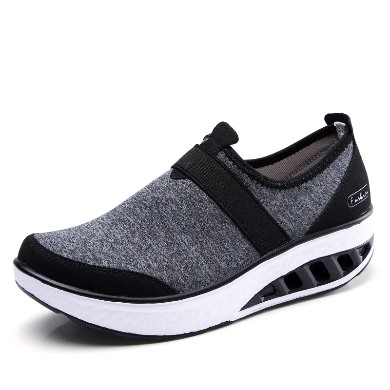 

Ladies Sneakers Casual Shoes Suede Round Shape Air Cushion Color Matching Breathable Non Slip Women Flat Slip-On