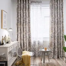 Peinture chinoise moderne pastorale, Style européen, rideaux d'impression en Polyester coton fin pour salon, salle à manger et chambre à coucher  (4)