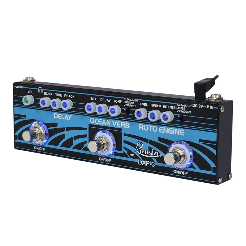

Hot- Guitar Multi-Effect Pedal Delay, Ocean Verb, Roto Engine 3-In-1 Series Analog Digital Mingle Effects Pedals