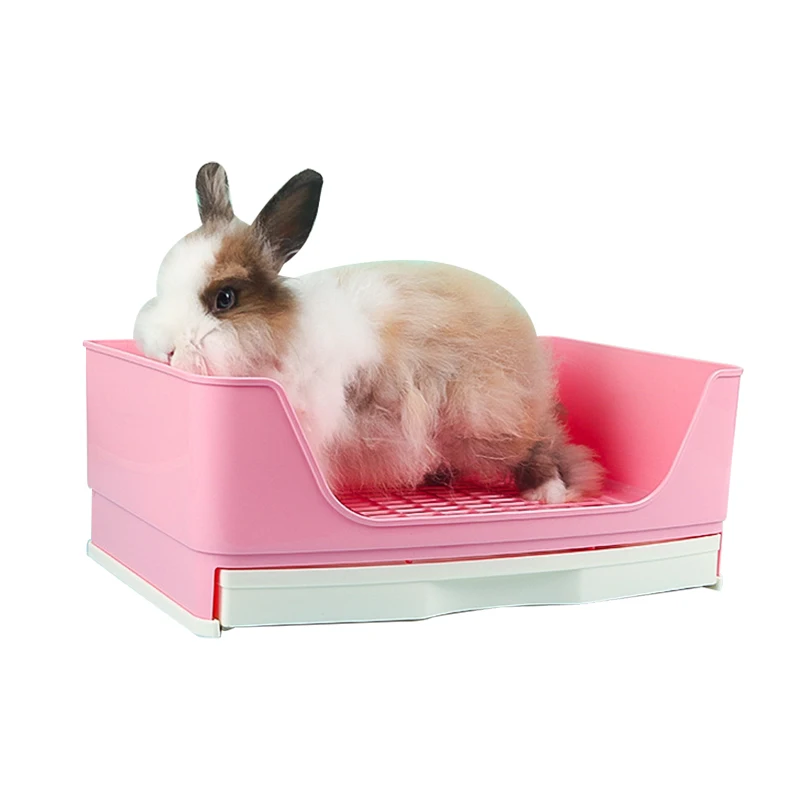 

Large Rabbit Toilet Box with Drawer Tray Pet Training Bedpan Potty Stretcher Fence Toilet Chinchilla Guinea Pig Corner Toilet