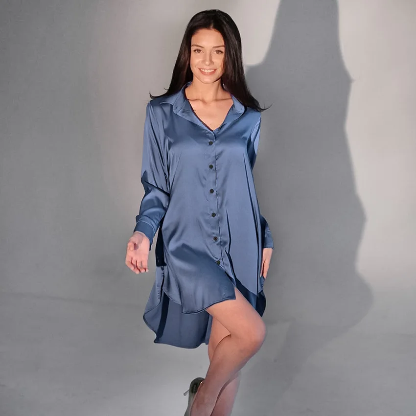 

Flame of dream 2022 Spring sleepwear New Solid Color Women's sleepdress Leisure Loose Long nightgown Home Clothes 22624