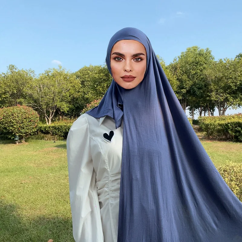 

Muslim New Modal Cotton Jersey Hijab For Women Fashion Plain Soft Lazy Gauze Scarf Convenient Headscarf Lady Ramadan Scarves