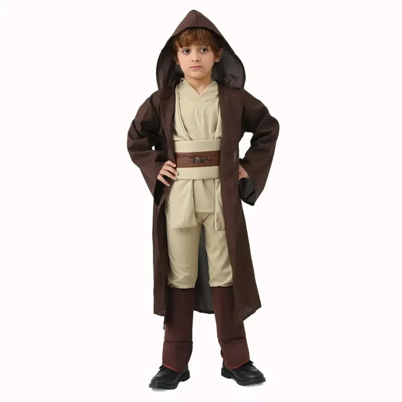 Костюм джедая детский костюм ОБИ Ван Кеноби с капюшоном и поясом карнавальный на