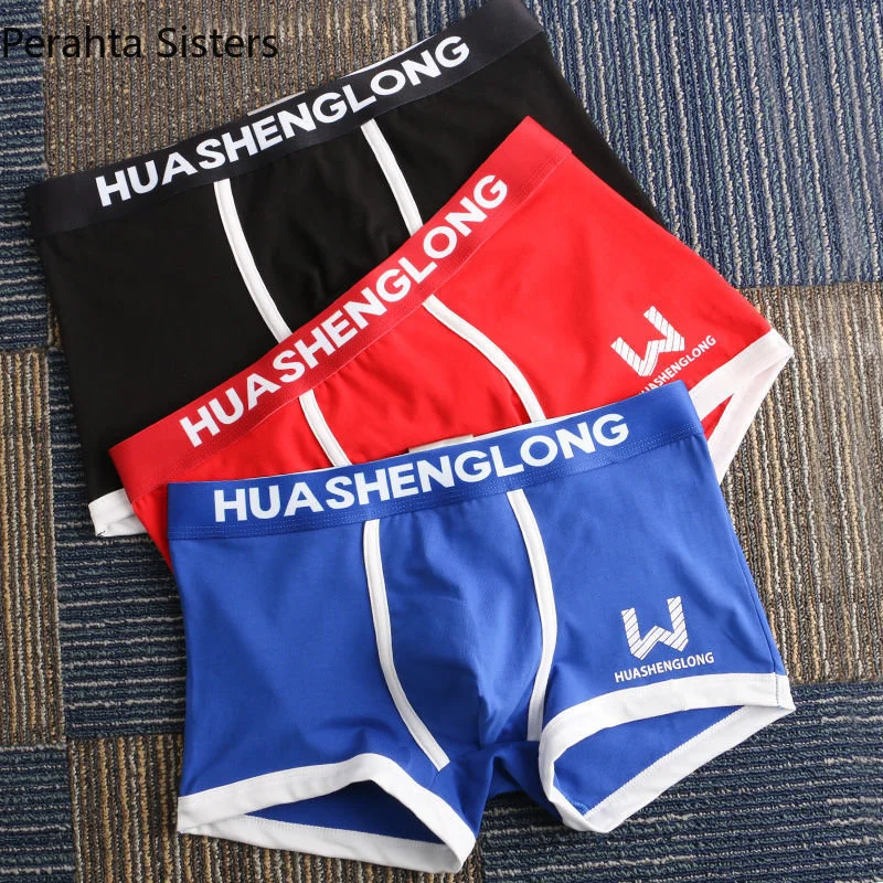 

Cotton Color 3Pcs/Lot Solid Male Panties Mens Underwear Boxer Shorts Man U Convex Sexy Breathable Underpants Size M-3XL