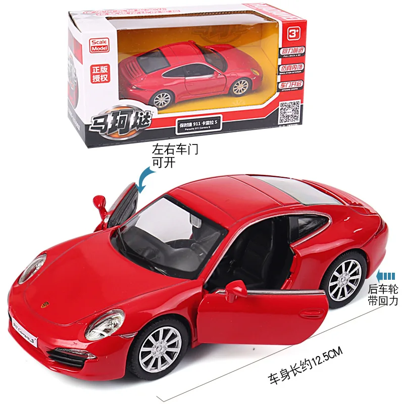 

5" Die Cast Models Cars models of automobiles Alloy Vehicle gld3 Coche Toys Children 1:36 911 Sports Car Carrera S in box