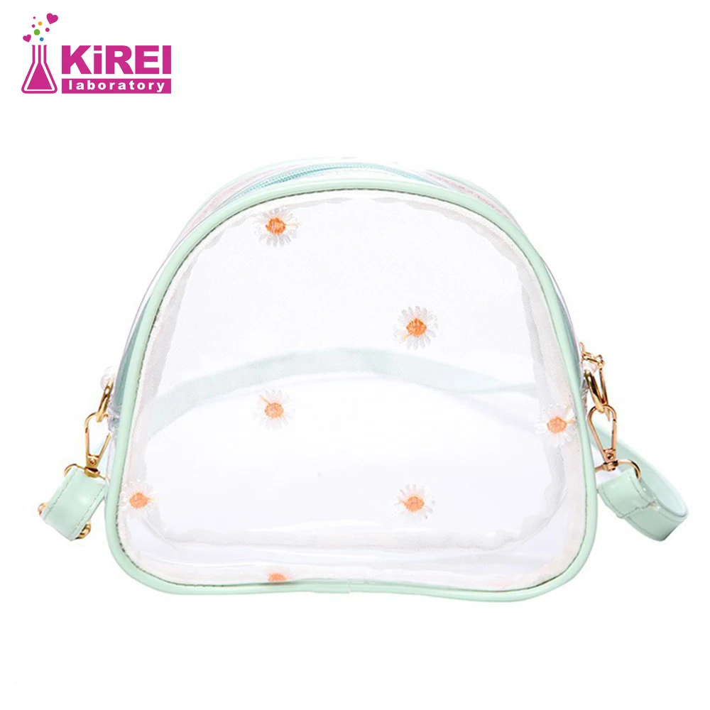 

2022 Ladies Spring/Summer PVC Transparent Jelly Small Daisy Large-capacity Girls One-shoulder Crossbody Outgoing Storage Bag