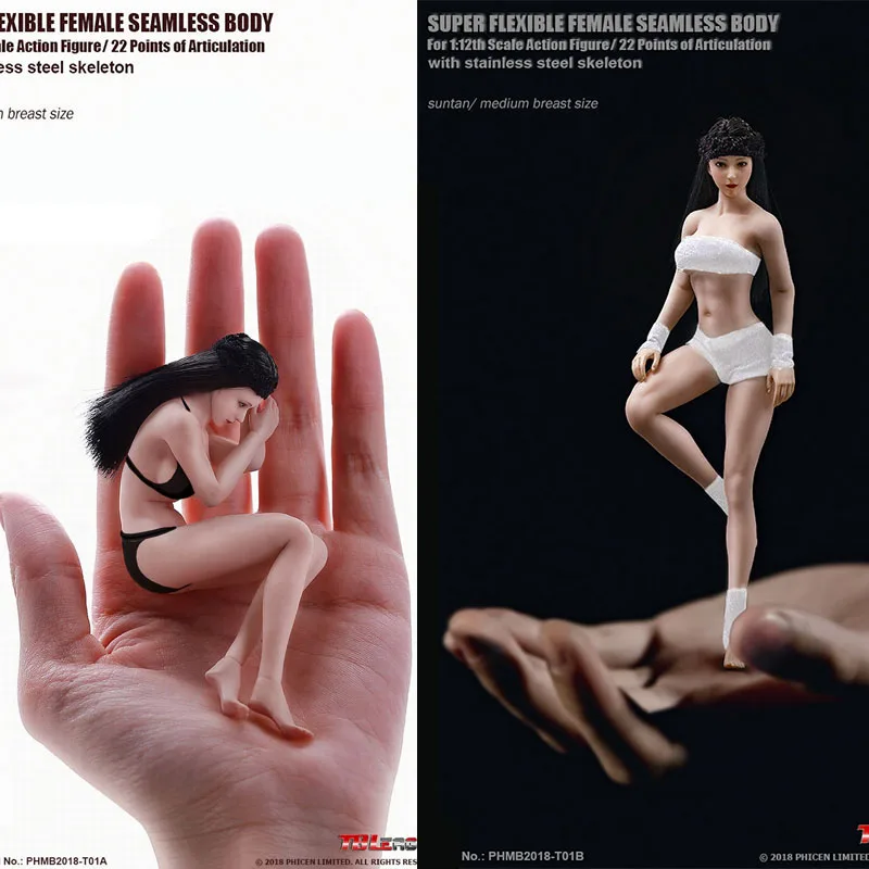 

1/12 TBLeague PHMB2018-T01 A/B Super-Flexible Female Suntan/Pale Skin Seamless Body With Head In Stock