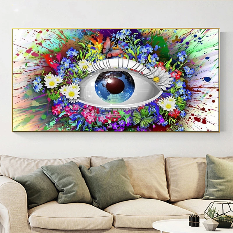 

Abstract Eye Colorful Flower Butterfly Diamond Rhinestones Paintings DIY Cross Stitch Embroidery Home Decoration Sale X393