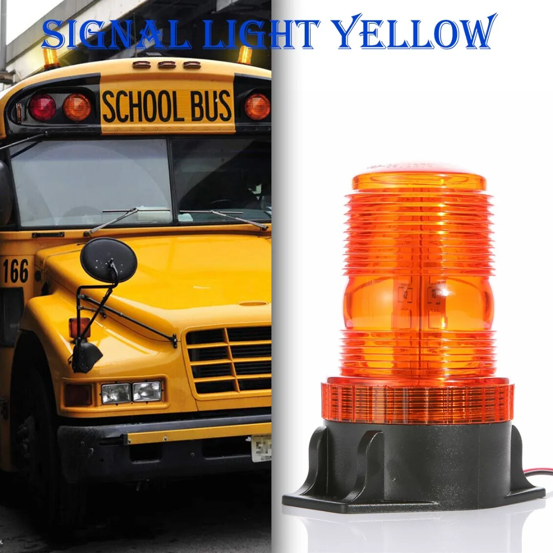 

Mayitr 1PC 15W LED Strobe Ligh 9V-30V Amber Signal Lamp For Vehicles Equipped 12 Volt Battery