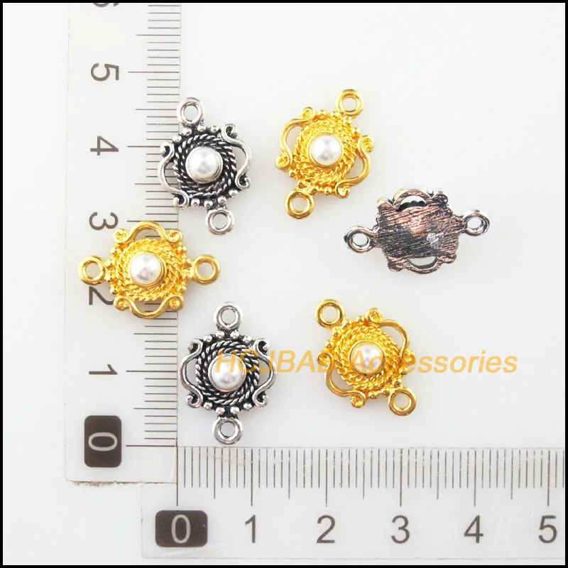 15 шт. тибетские посеребренные розетки 13 х19 мм