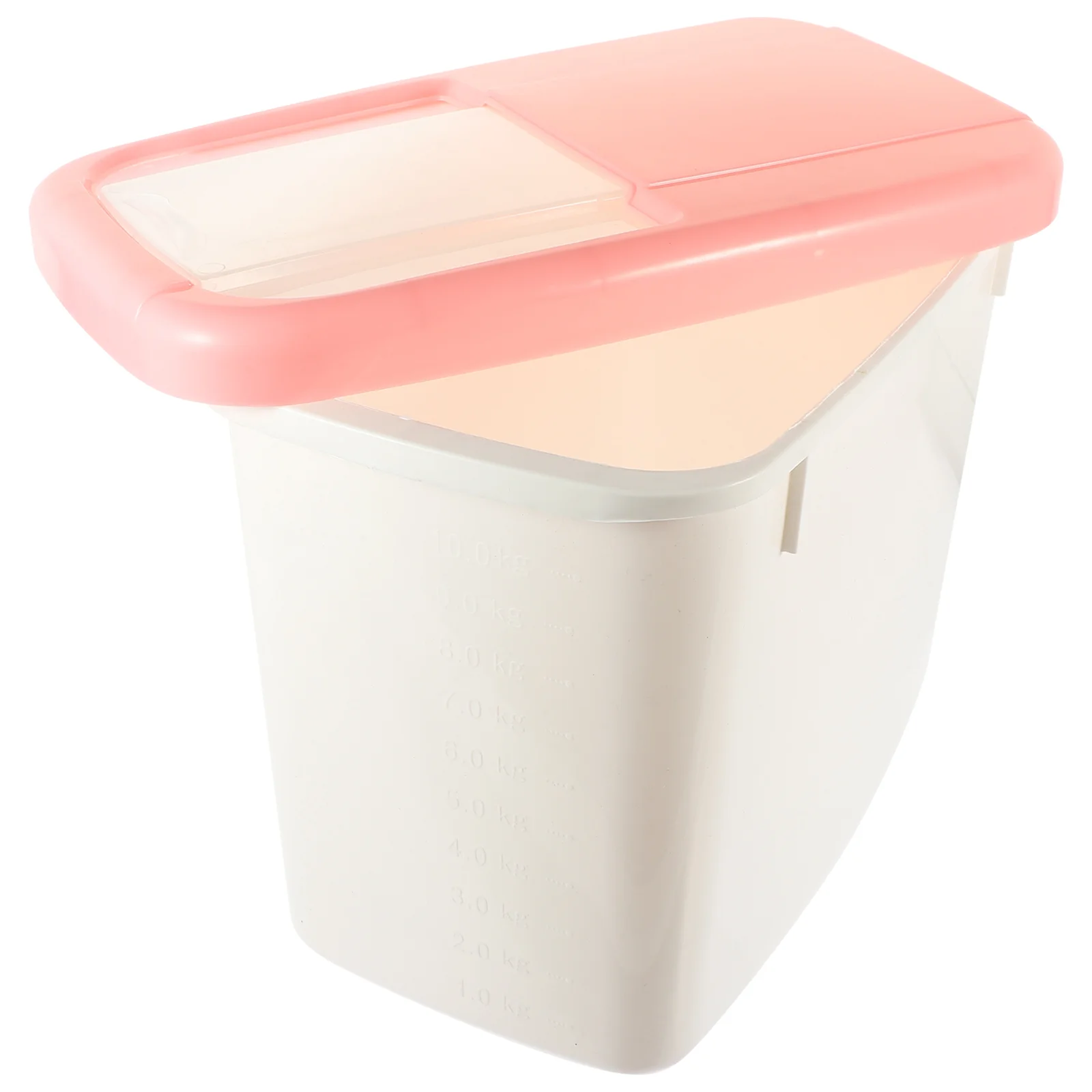 

10kg Thicken Rice Bucket Plastic Rice Container Moisture-proof Insect-proof Sealed Grain Storage Bin (Pink)