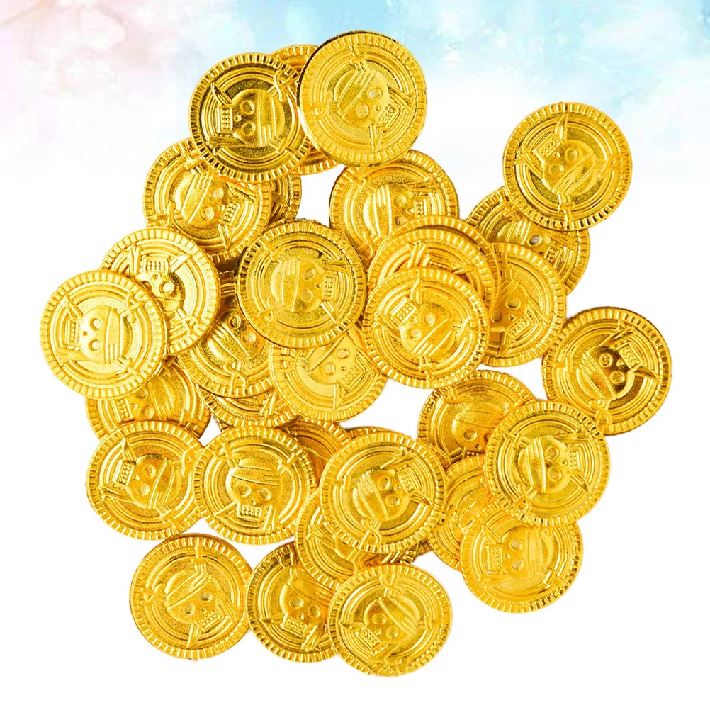 

100pcs Christmas Party Favors Pirate Prop Coins Pirate Treasure Coins Gold Coins Gold Coins