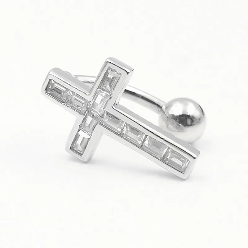 Женский пирсинг пупка из серебра 925 пробы