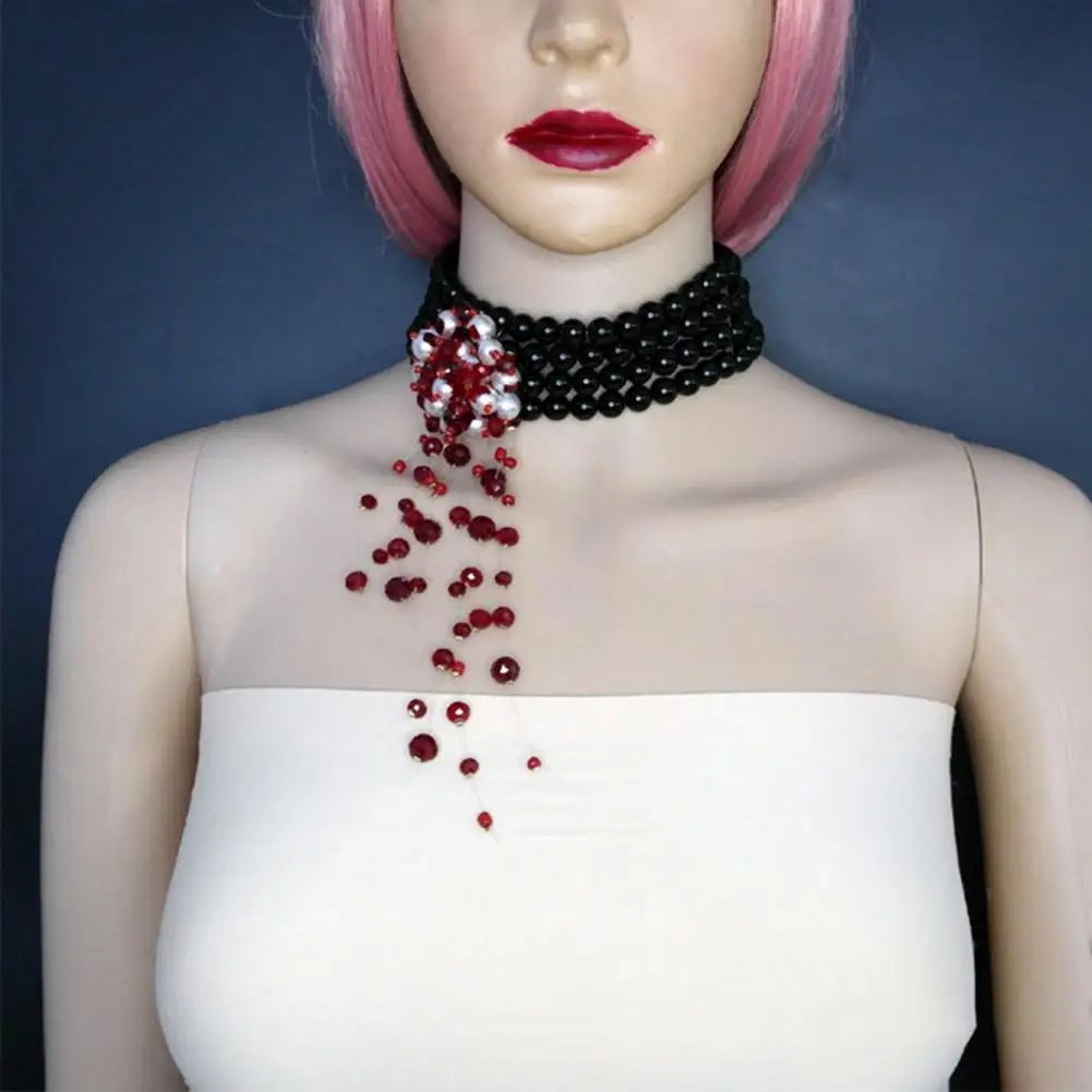 

Женское Ожерелье из искусственного жемчуга, стильное ожерелье для вечерние с хорошей текстурой крови