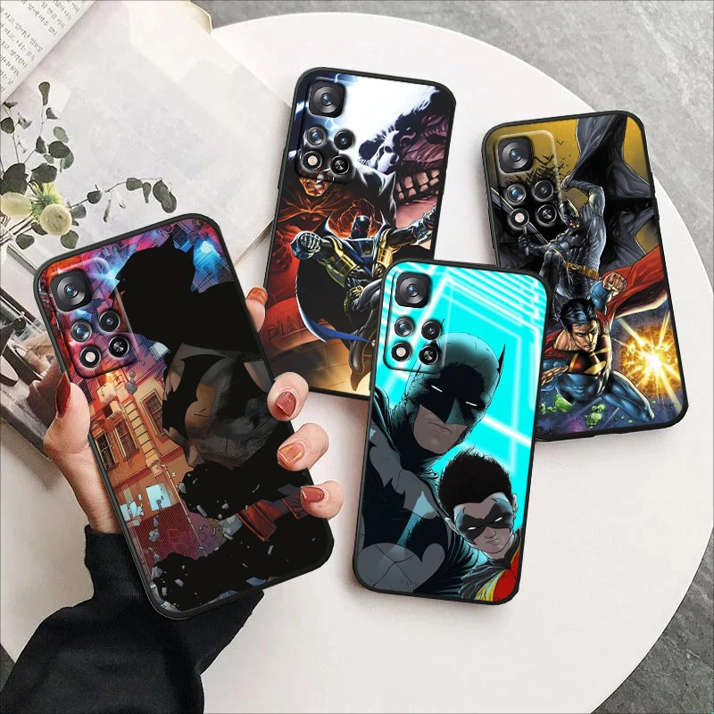 

Batman Superhero Cool For Xiaomi Redmi Note12 Pro Plus 11 11T 10 9 8 Pro 5G 4G Silicone Soft Shockproof Black Phone Case