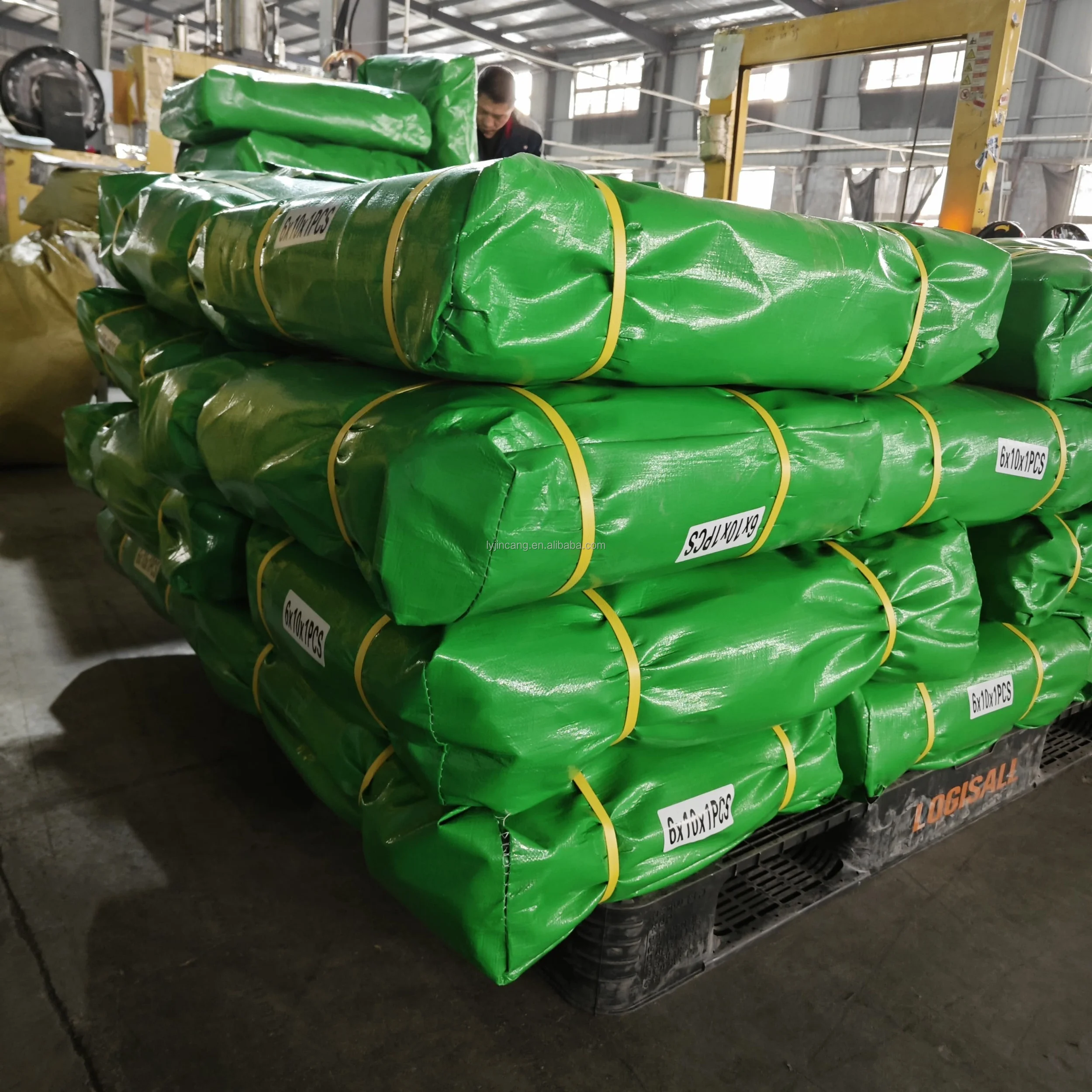 Фото Самый популярный в 2025 году зеленый тент 6 мил, утолщенный, 5x5 футов, 2 шт. – водонепроницаемое покрытие с защитой от УФ-излучения и люверсами №4