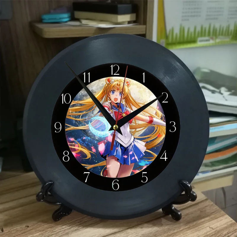 

30CM Sailor Moon Can Be Placed and Hung Multi-functional Desktop Silent Clock Decoration Creative Study Bedroom Quartz Clock