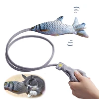 teeth grinding interactive cat toy press pneumatic simulation fish cat toy catnip plush tail flopping toys for cats pet supplies