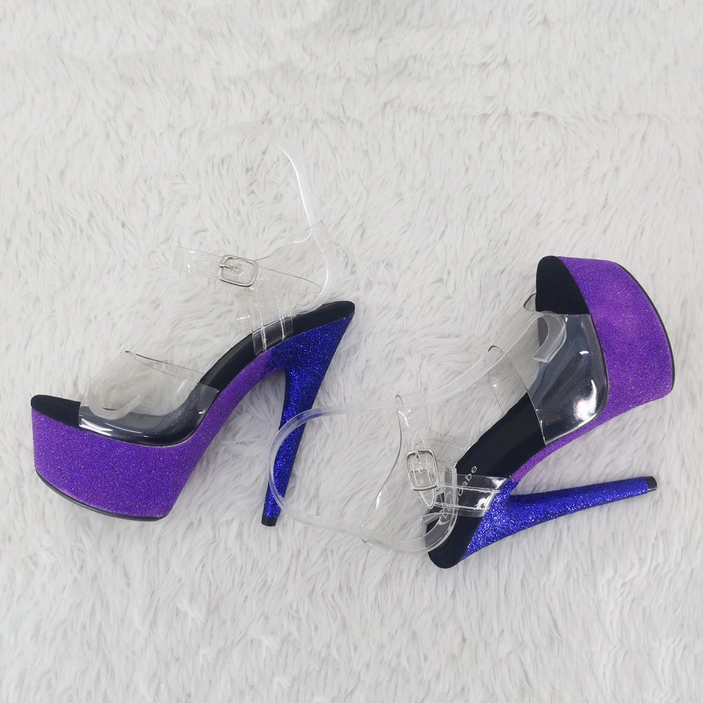 Leecabe 15CM/6Inch PVC Upper Platform party High Heels Shoes Pole Dance sandals Shoes